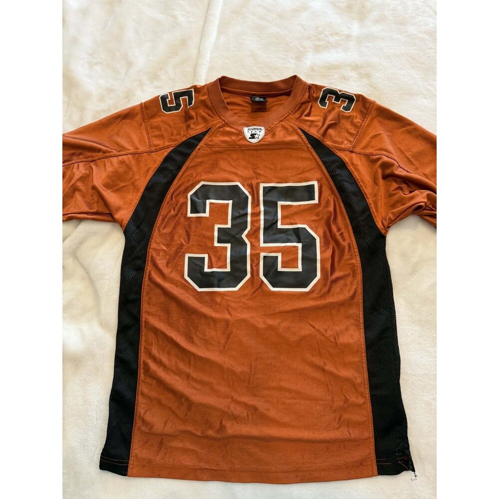Vintage Texas Longhorns Football Jersey Medium Orange Black Starter #35 Y2K 90s